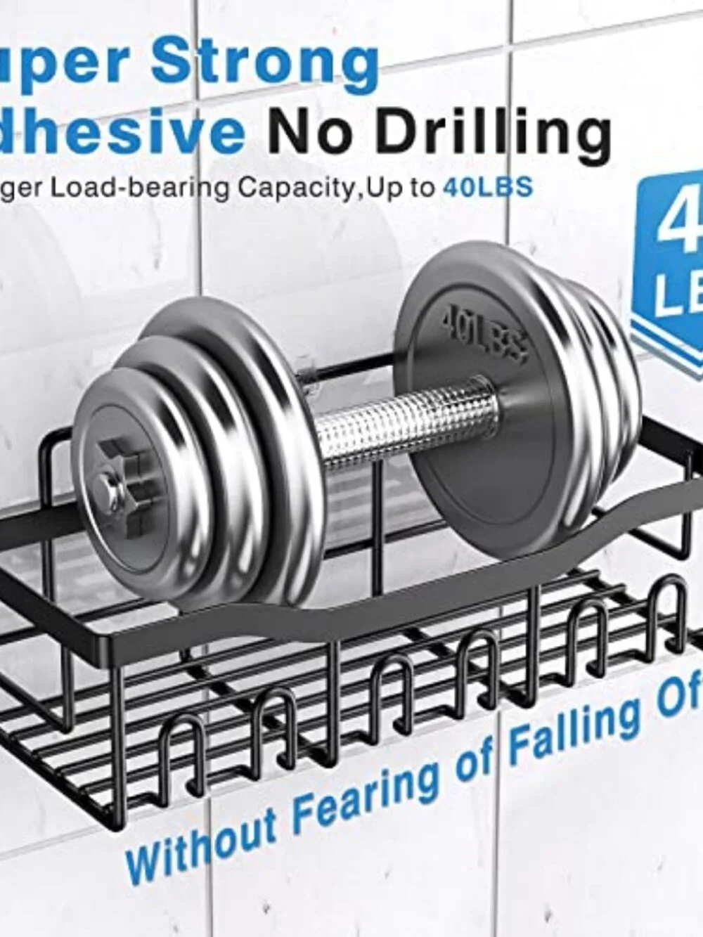 Adhesive Shower Caddy, 5 Pack Rustproof Stainless Steel Bath Organizers